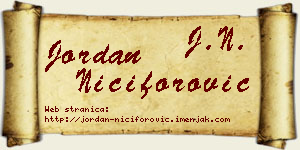 Jordan Nićiforović vizit kartica